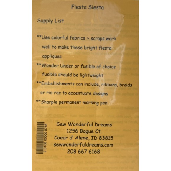 Sew Wonderful Dreams - Fiesta Siesta Applique Quilt Pattern - Picture 3 of 3